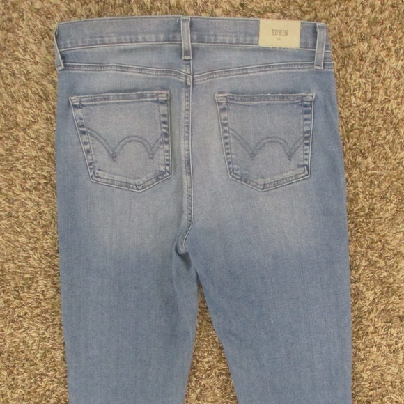 Edwin Jeans Women's 29 Light Wash Bree Straight Leg High Rise Stretch Denim - Picture 4 of 8